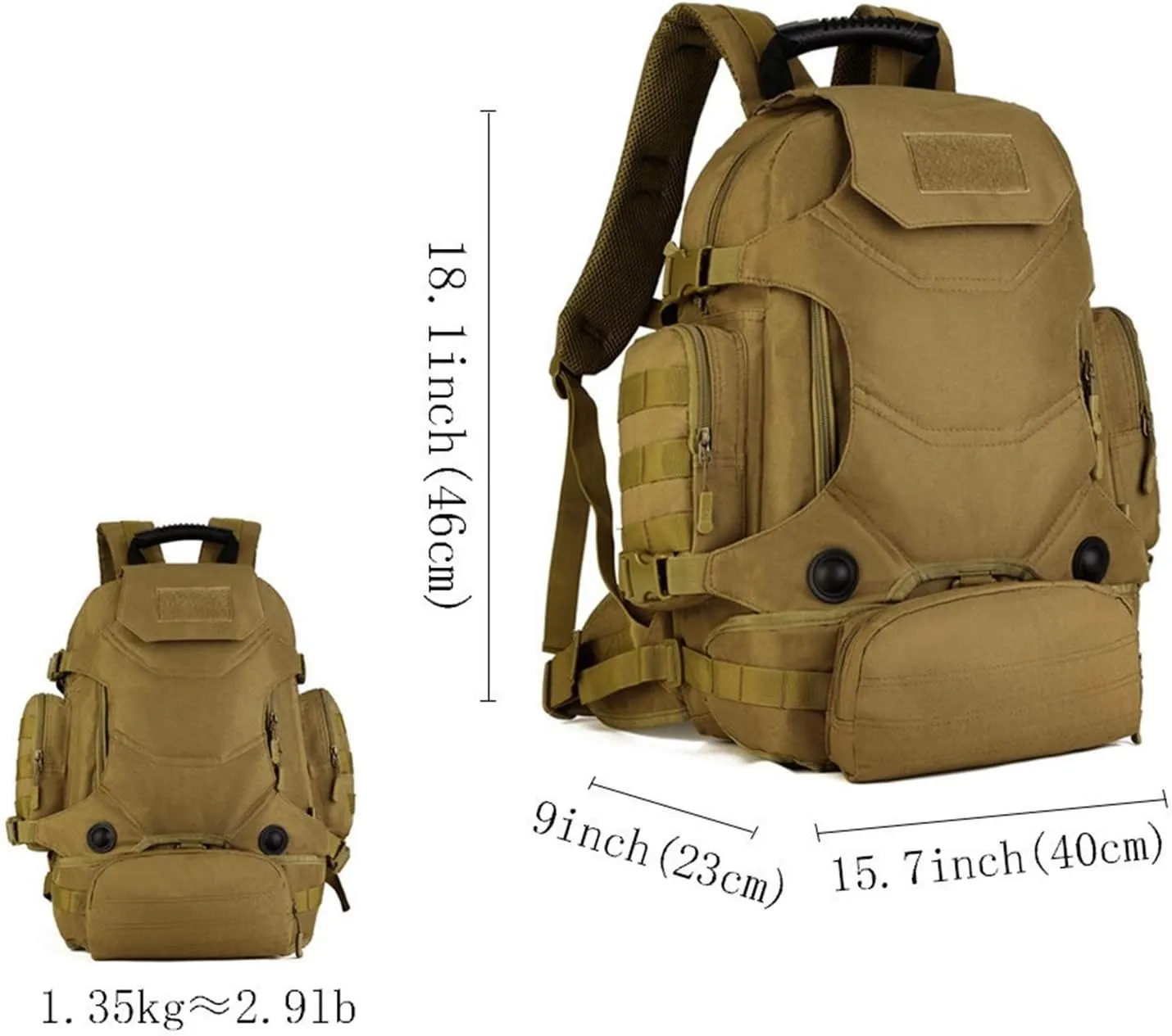 Jungle Leopard Travel Backpack Army Molle Sport Bag Men Camping Hiking Tactical Backpack Military Backpack 40L(S427-40L-BK)