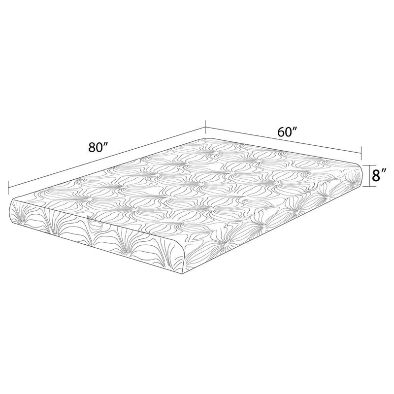 Keegan 8" Queen Memory Foam Mattress White - 350063Q