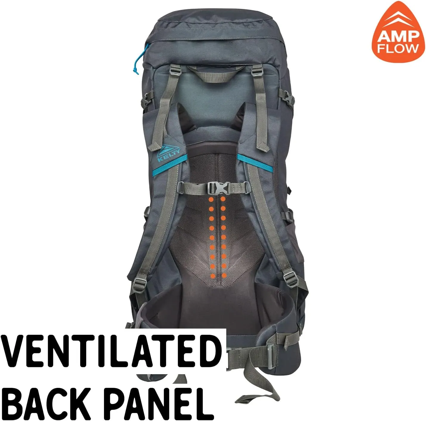 Kelty Asher Day Hiking Pack, 18-85 Liter Capacity, Hiking, Backpacking, Travel Pack, Internal Frame 2023 Model (55L Beluga)