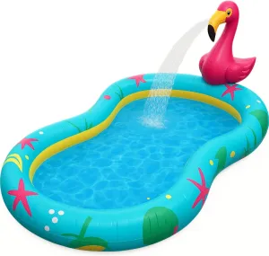 Kiddie Pool for Kids, Inflatable Pool, Inflatable Sprinkler for Kids with Splash Pad, Summer Water Toys for Toddler Outside, Summer Toys, Flamingo