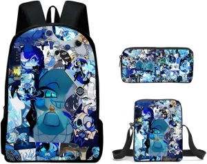 Kids Shadow Milk Cookie Backpack Shoulder Bag Pencil Case 3PCS Set -The Best Gift for Shadow Milk Cookie Fans (C06,3CPS)