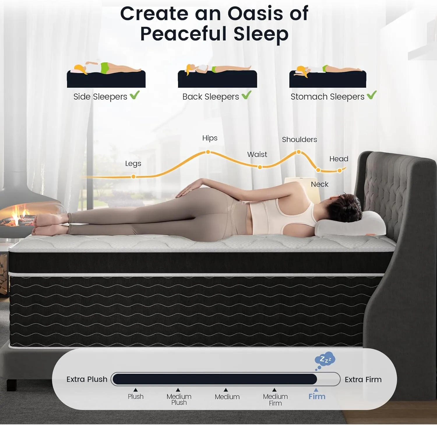 King Size Mattress, 12 inch Hybrid Mattresses in a Box, Firm King Mattress with Gel Memory Foam and Pocket Springs, Pressure Relief & Upgraded Support, Cooling and Breathable