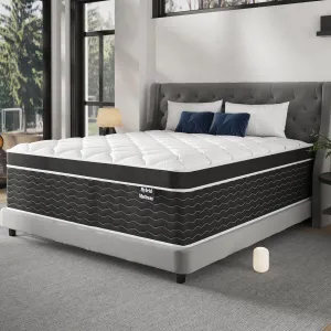 King Size Mattress, 12 inch Hybrid Mattresses in a Box, Firm King Mattress with Gel Memory Foam and Pocket Springs, Pressure Relief & Upgraded Support, Cooling and Breathable