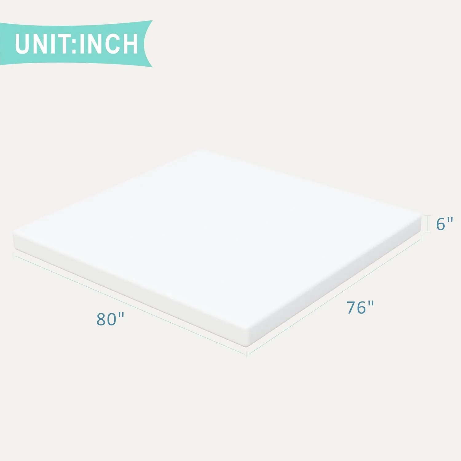 King Size Mattress, 6-inch, Gel Memory Foam, [Premium Version] Medium-Firm, Bed in a Box, Fiberglass Free, Cooling Sleep & Pressure Relief, Certified Safe Foams & Fabric