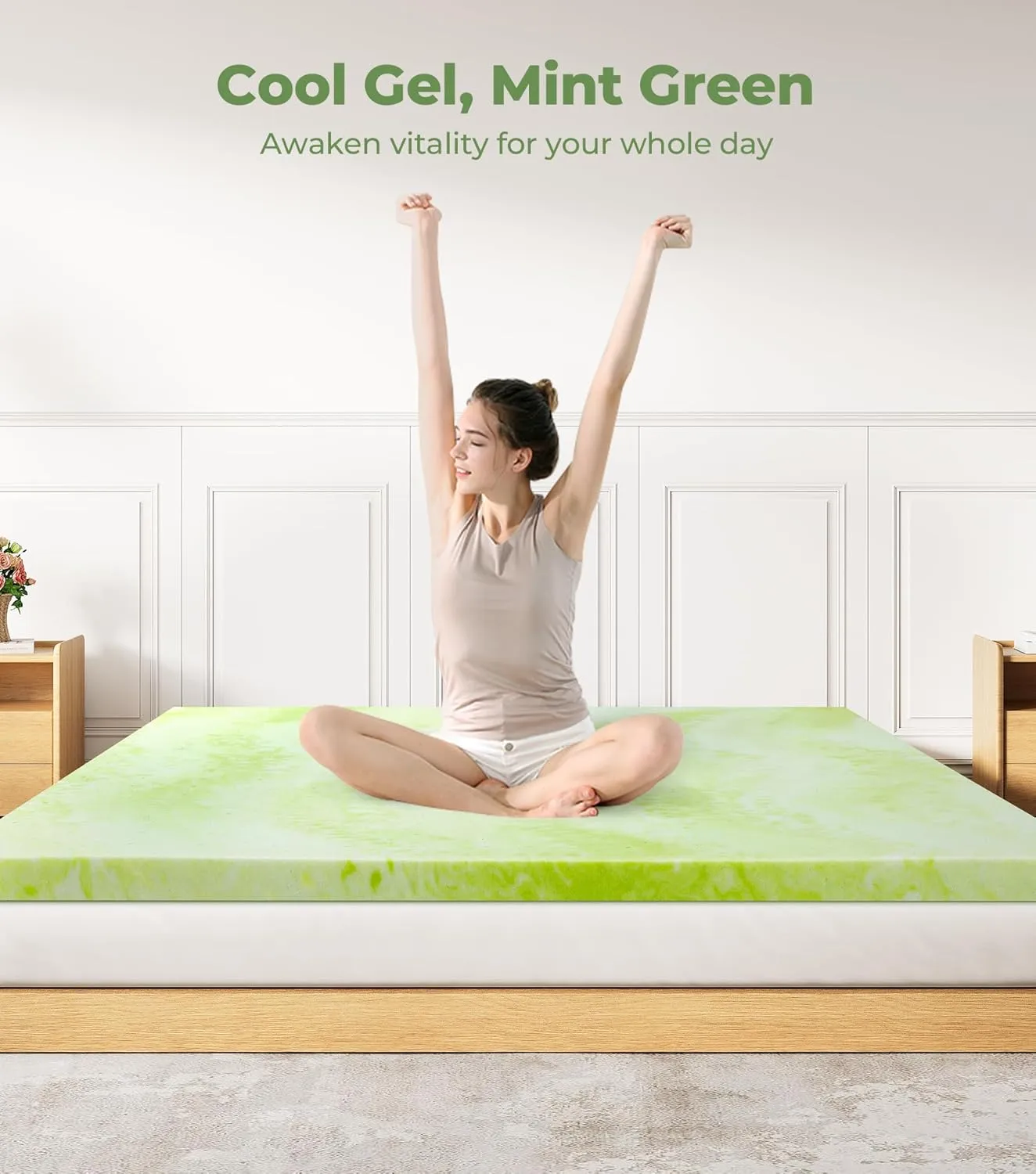 King Size Mattress Topper, 3 Inch King Mattress Topper Memory Foam, Slow-Rebound Memory Foam Topper for Back Pain, Gel Cooling Bed Topper, Pressure Relief Mattress Toppers, Comfortable Mattress Pad