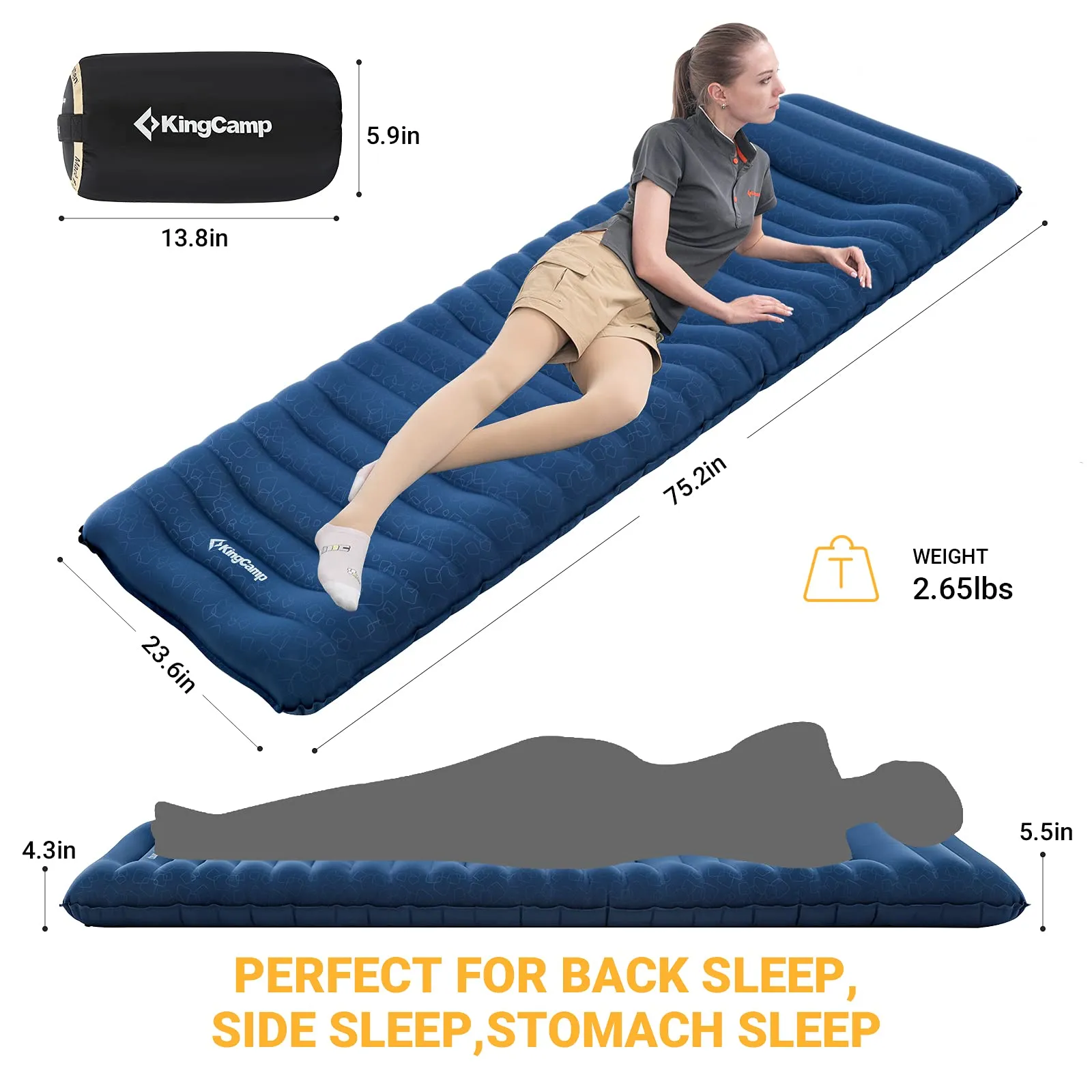 KingCamp Ergonomic High-Low Inflatable Sleeping Pad