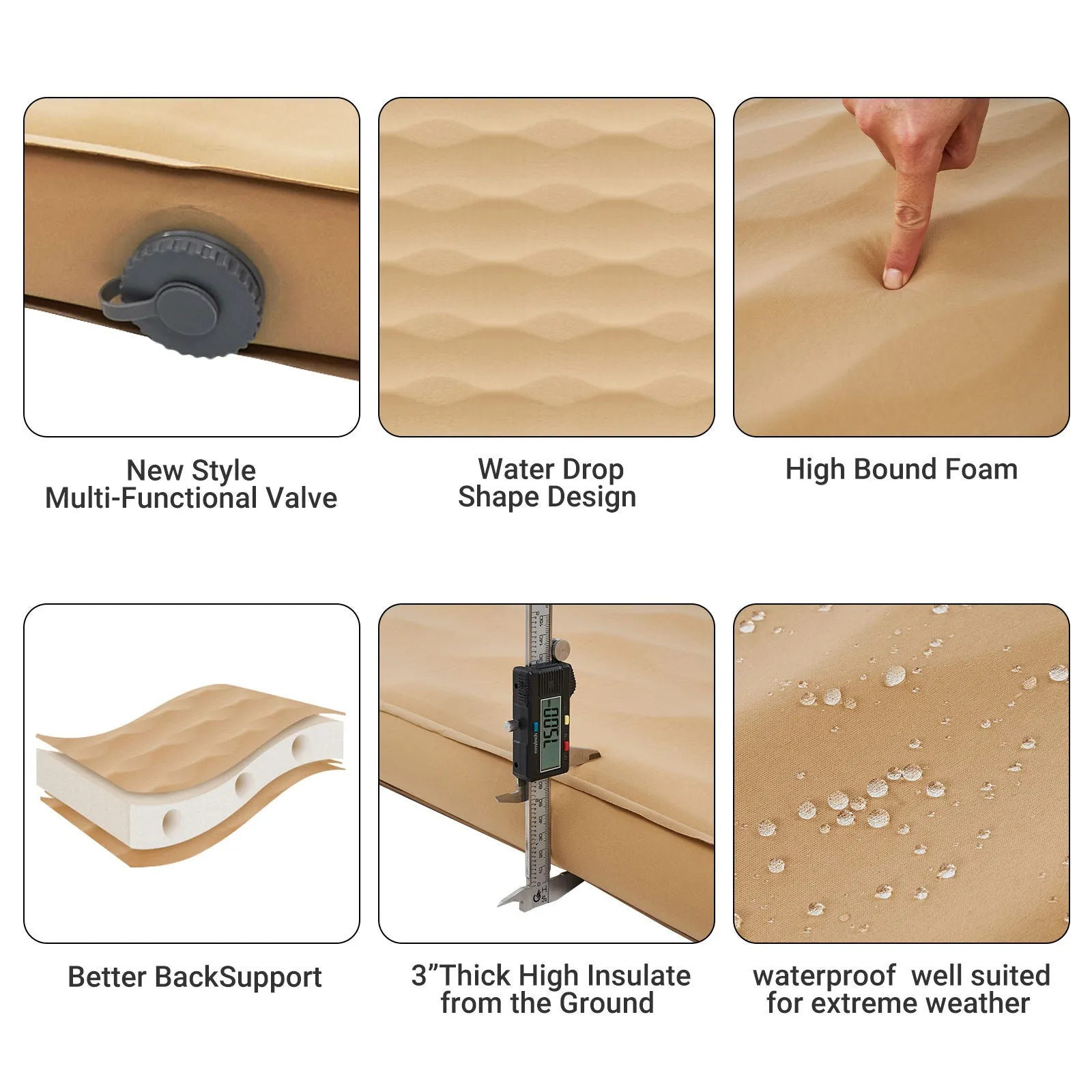 KingCamp Roll Up Camping Foam Pad 7.5 Double Self-inflateble Pad