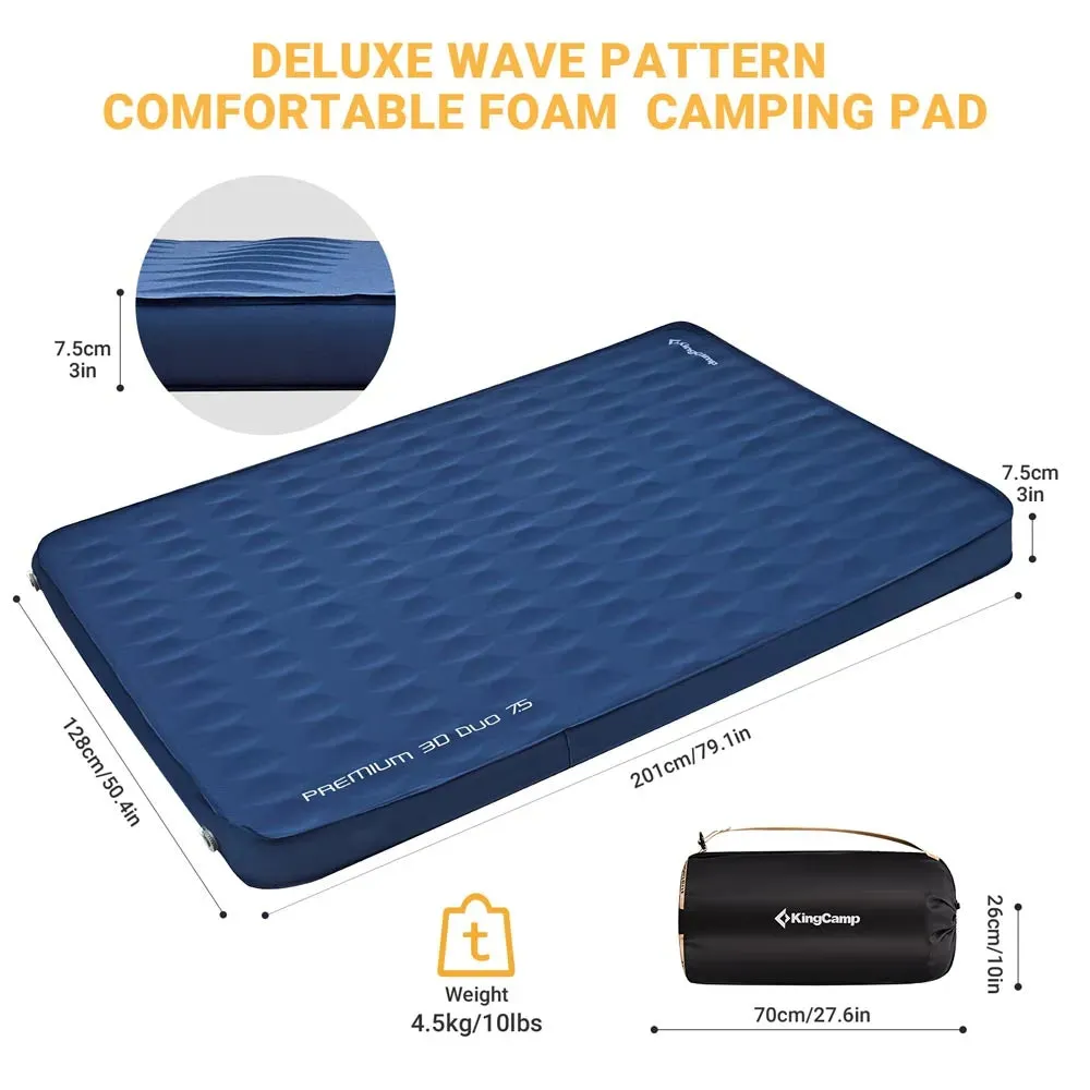 KingCamp Roll Up Camping Foam Pad 7.5 Double Self-inflateble Pad