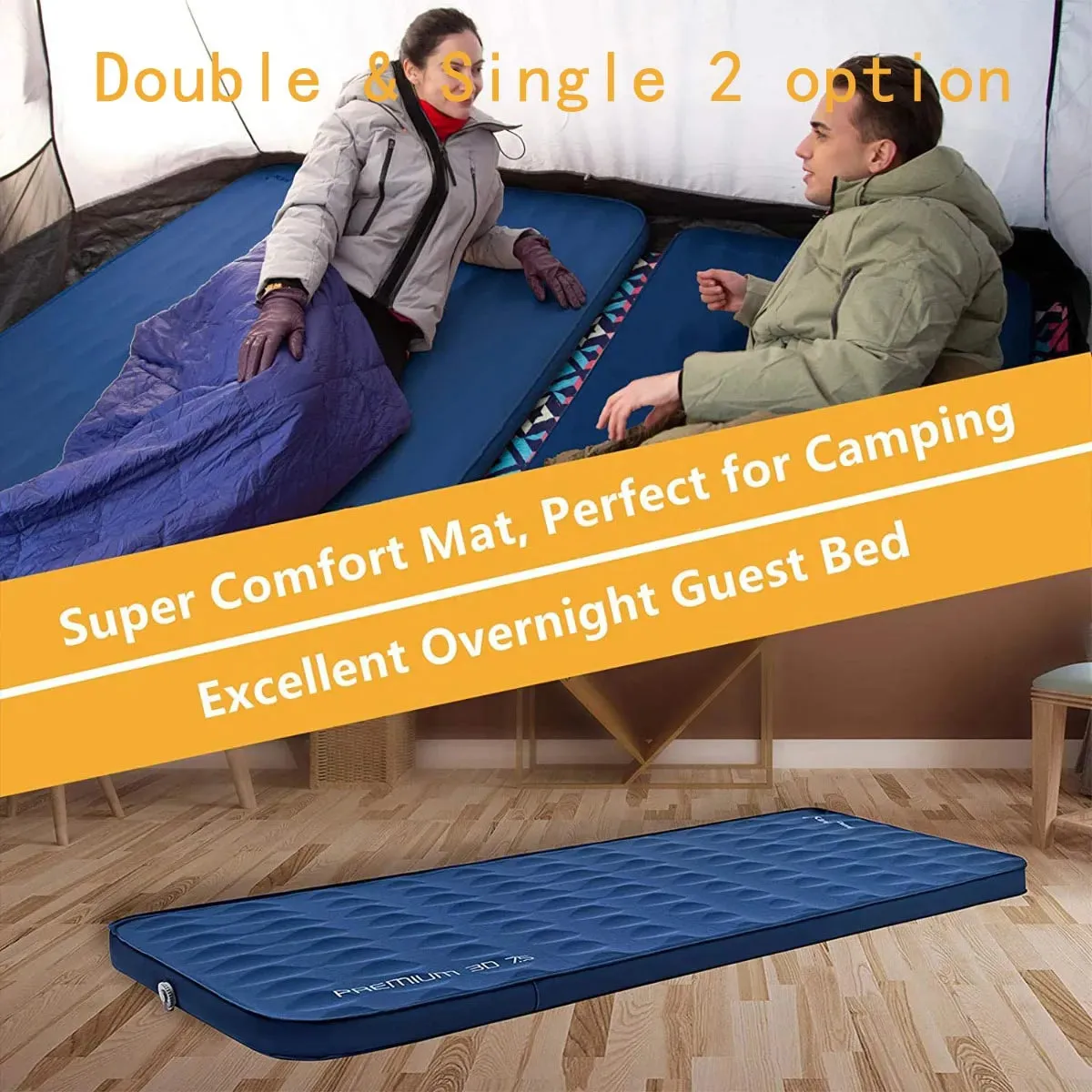 KingCamp Roll Up Camping Foam Pad 7.5 Double Self-inflateble Pad