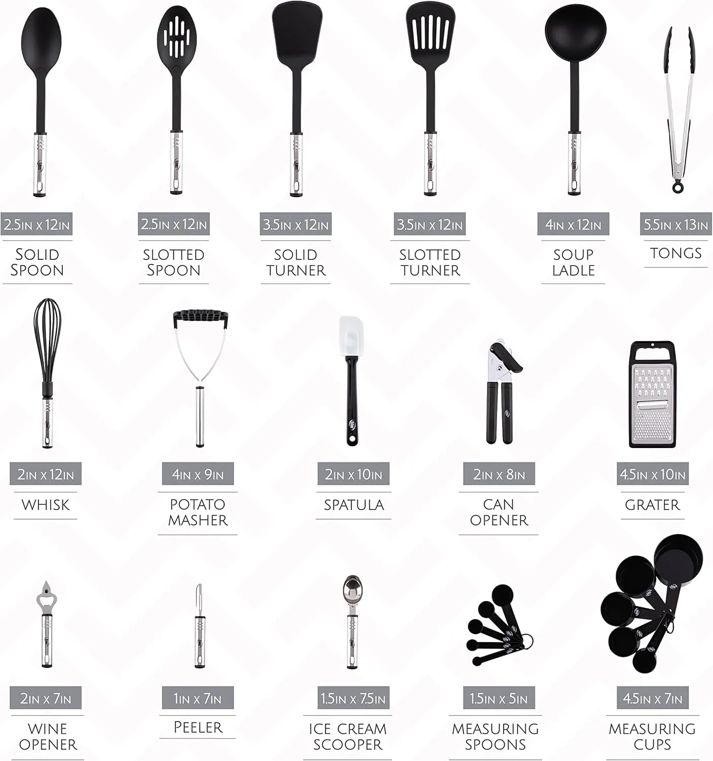 Kitchen Utensils Set, Cooking Utensil Set Kitchen Gadgets, Pots and Pans set Nonstick and Heat Resistant, 24 Pcs Nylon and Stainless Steel, Spatula Set, Apartment Essentials Kitchen Cookware Sets
