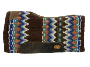 Klassy Cowgirl 28x30 Barrel Style Brown Multi Color with Rose Coloured Memory Felt Bottom Saddle Pad