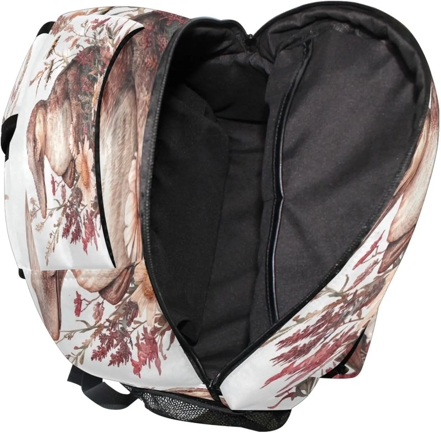 KLL Cute Backpack for Women Men Fashion Outdoor Backpack with Chest Strap for Business Work College Travel Trip Art Platypus White