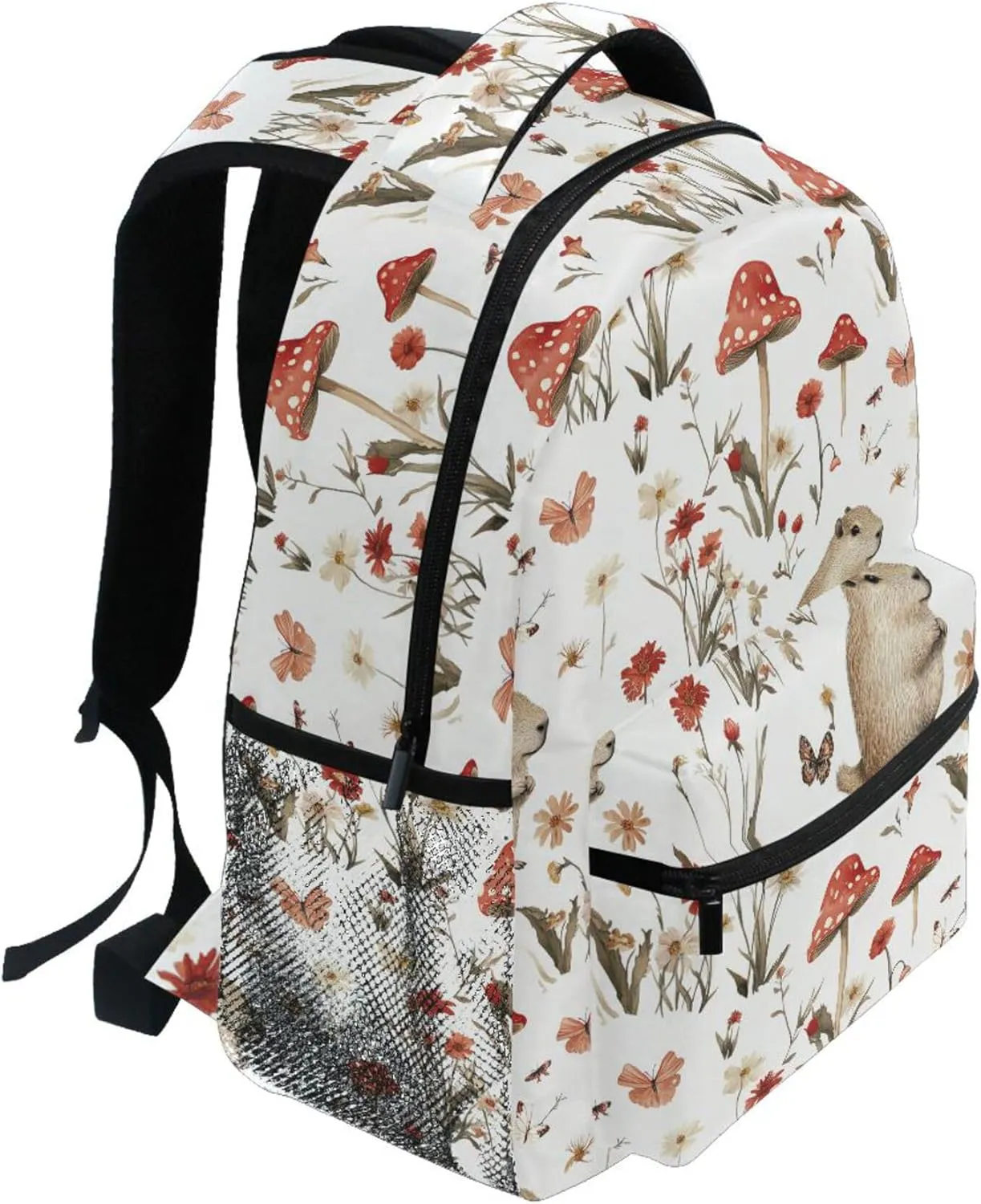 KLL Day Backpack for Teacher Nurse Waterproof Vintage Daypacks with Chest Strap Gift Men & Women Aesthetic Capybara White