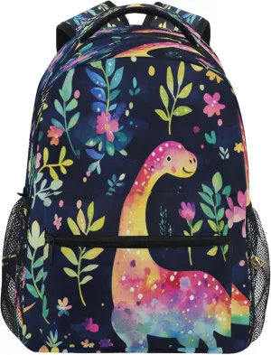 KLL School Backpack for Men and Women Fashion Personal Backpack with Chest Strap for Business Work College Travel Trip Funny Dinosaurs