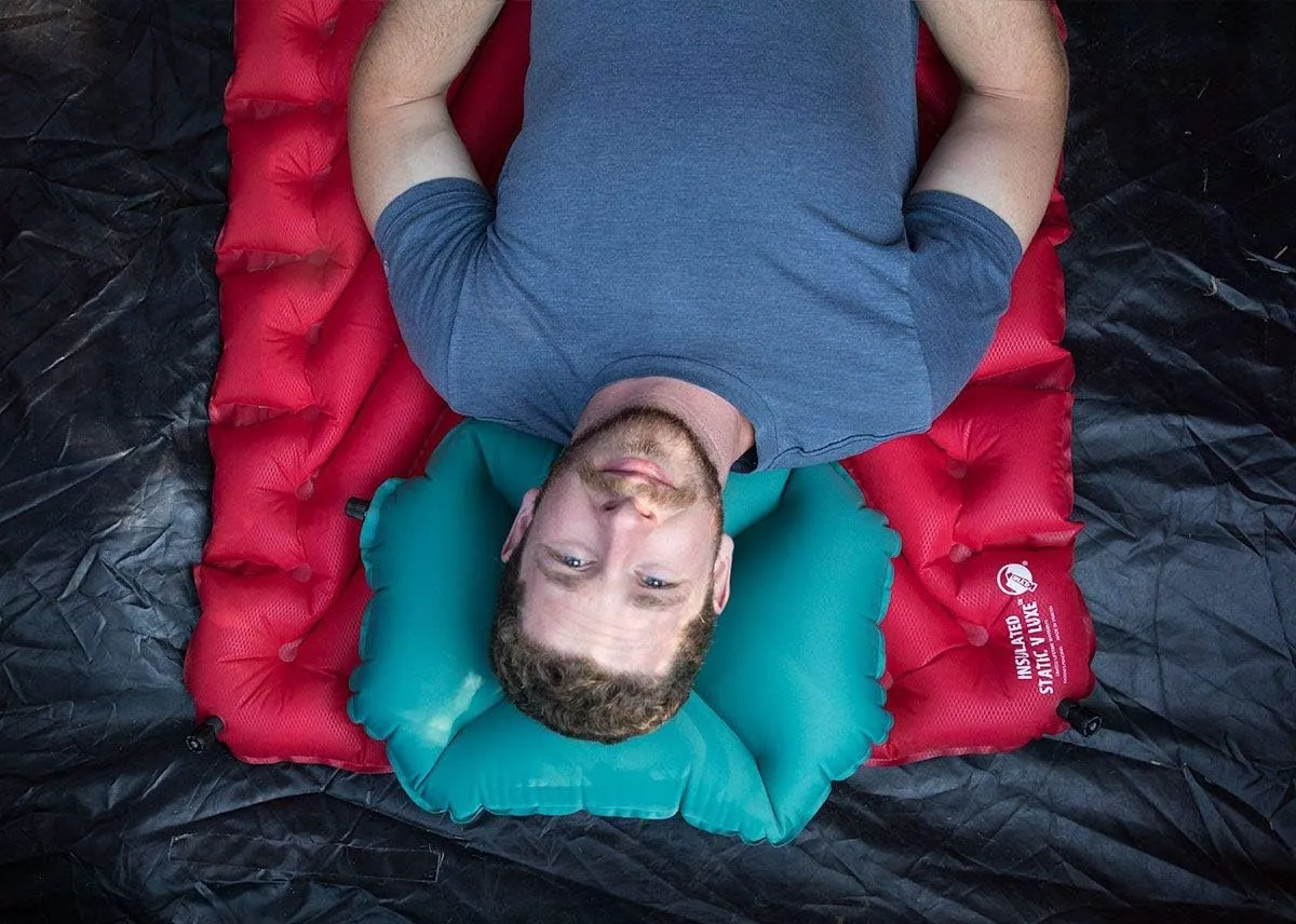 Klymit Pillow X Travel Pillow, Lightweight Inflatable Hybrid Airplane, Backpacking, Hammock, and Camping Pillow