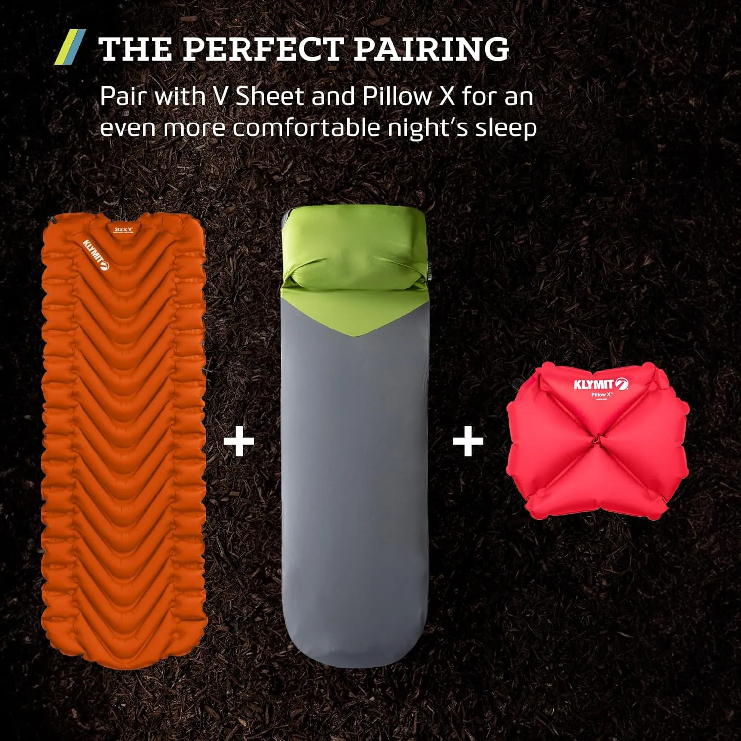 KLYMIT Static V Lightweight Inflatable Sleeping Pad | Comfortable, Lightweight, Easy to Inflate Portable Air Bed Mattress for Camping, Backpacking and Hiking — Orange