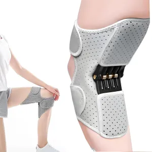 Knee Brace Stabilizer for Elderly & Active Adults: Triple-Spring Assistive Device, Stair Climbing Support, Joint Stability Booster with Adjustable Straps (Gray)