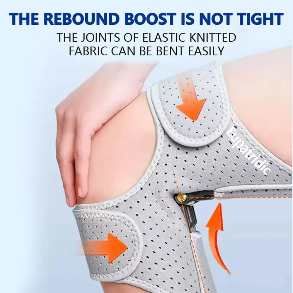 Knee Brace with Spring Support – Adjustable Compression Strap with Butterfly Wing Design for Joint Stability and Pain Relief – Breathable & Non-Slip for Running, Walking, Workouts – Unisex (grey*2)