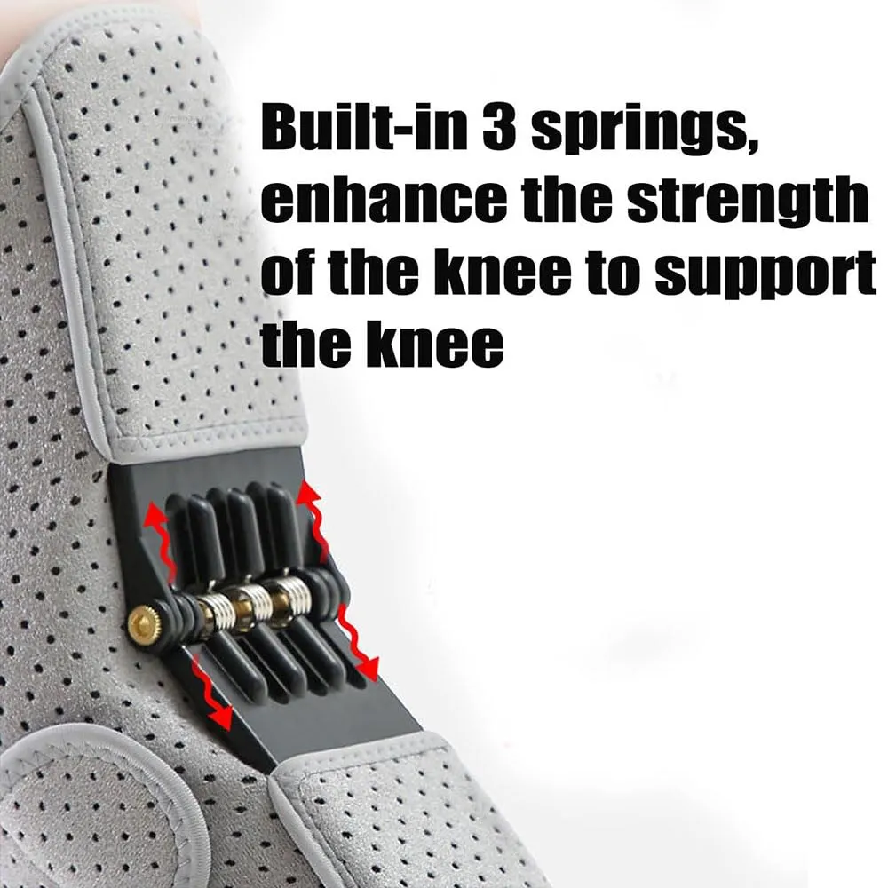 Knee Brace with Spring Support – Adjustable Compression Strap with Butterfly Wing Design for Joint Stability and Pain Relief – Breathable & Non-Slip for Running, Walking, Workouts – Unisex (grey*2)