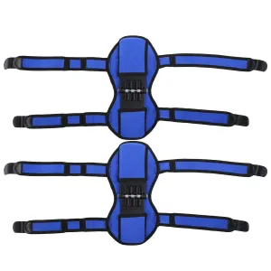 Knee Joint Support Pads,Adjustable Breathable Spring Knee Enhancer Knee,Plastic Shell Knee Recovery Brace for Help Climbing and Carrying Heavy Objects(L-Blue)