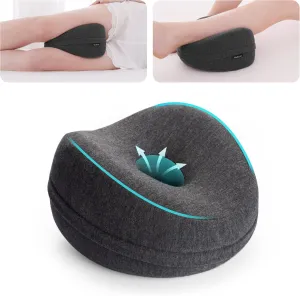 Knee Pillow for Side Sleepers Standard Orthopedic Wedge Leg Pillow for Sleeping and Hip Lower Back Pain Contour Memory Foam Cushion for Pregnancy Washable Cover