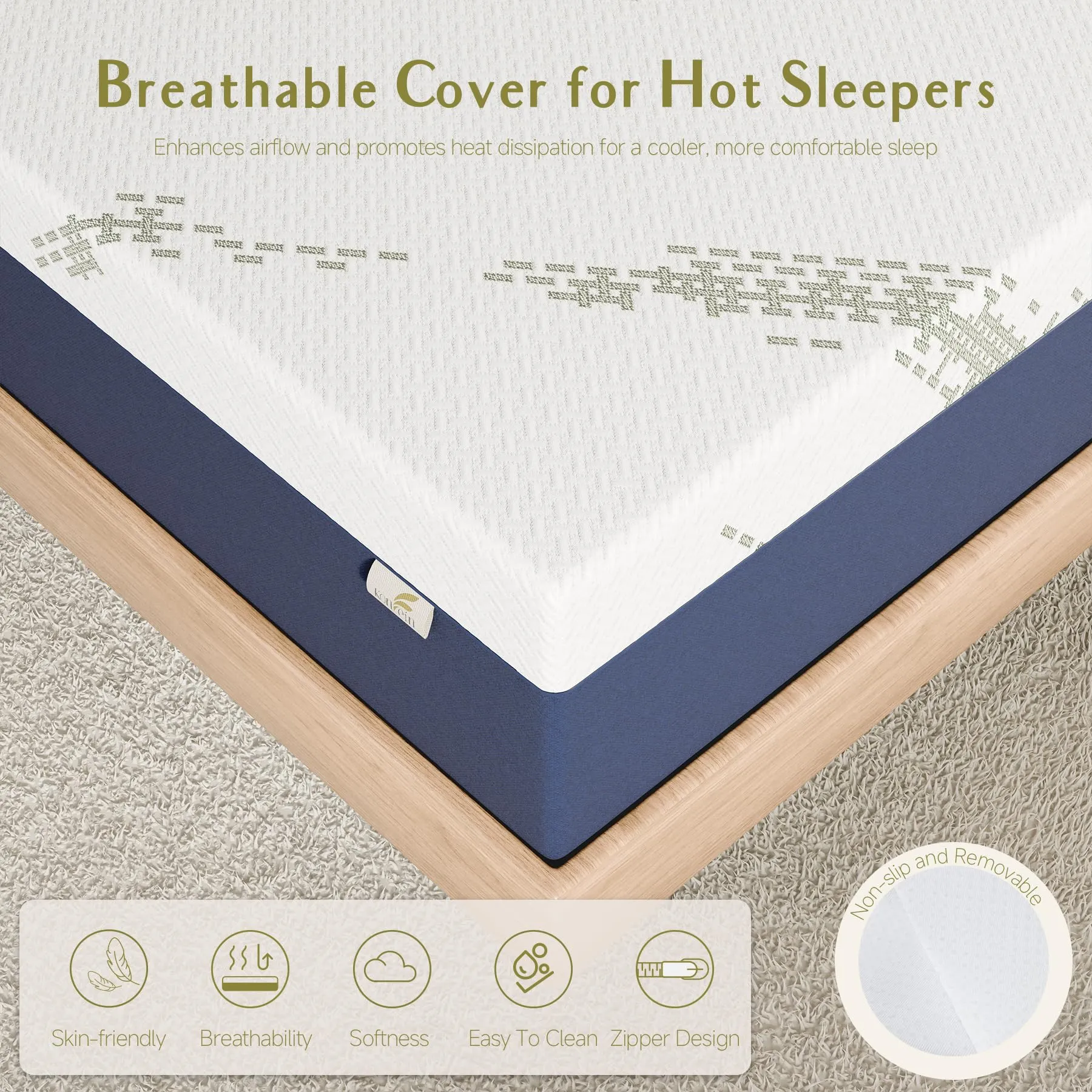 KONFEIN King Mattress, 10 Inch Cooling Gel Memory Foam Mattress for Comfortable Sleep and Pressure Relief, King Size Mattress in a Box, Fiberglass Free, Medium Firm Support, CertiPUR-US Certified