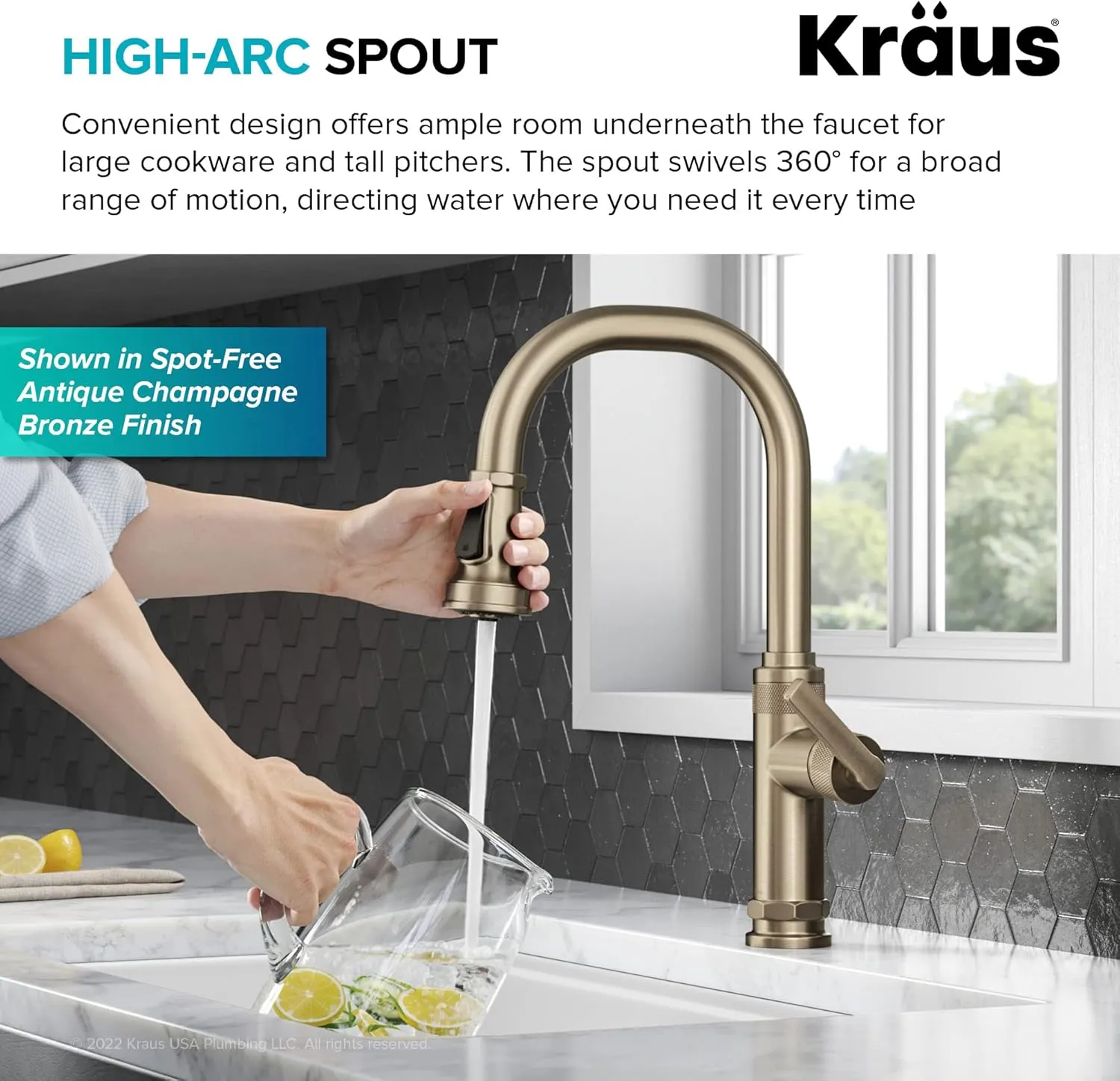 KRAUS Allyn Industrial Pull-Down Single Handle Kitchen Faucet in Chrome, KPF-4102CH