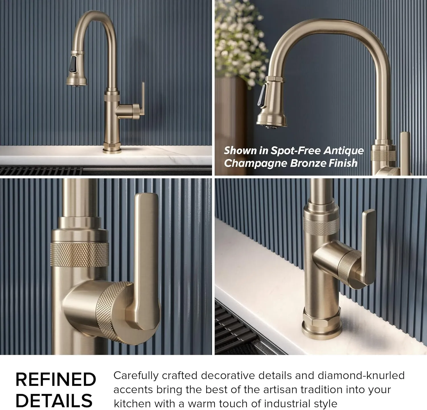 KRAUS Allyn Industrial Pull-Down Single Handle Kitchen Faucet in Chrome, KPF-4102CH
