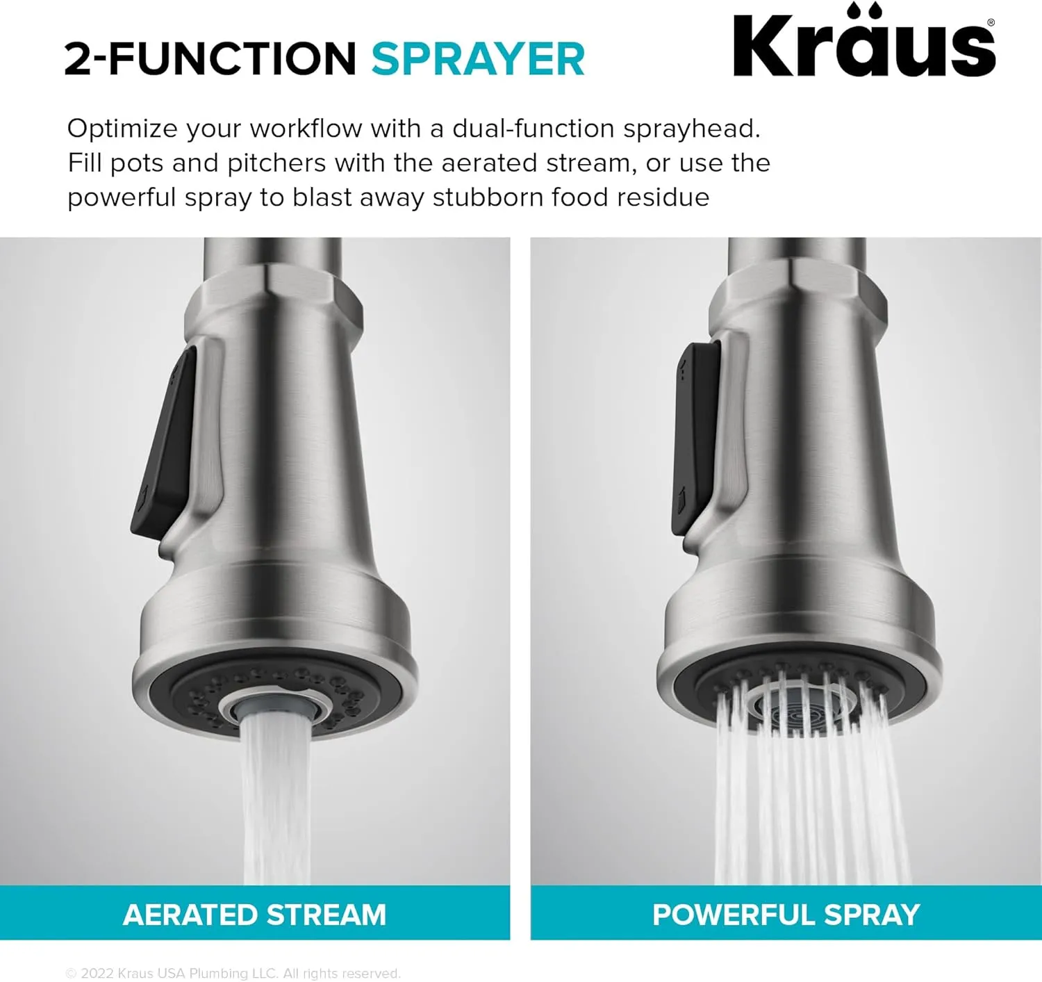 KRAUS Allyn Industrial Pull-Down Single Handle Kitchen Faucet in Chrome, KPF-4102CH