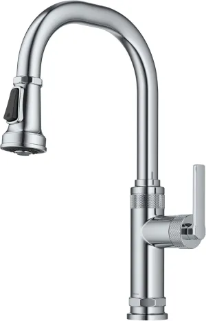 KRAUS Allyn Industrial Pull-Down Single Handle Kitchen Faucet in Chrome, KPF-4102CH