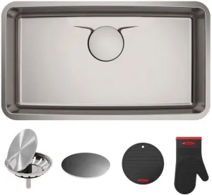 KRAUS Dex 33-inch Undermount 16 Gauge Stainless Steel Single Bowl Kitchen Sink, KD1US33B