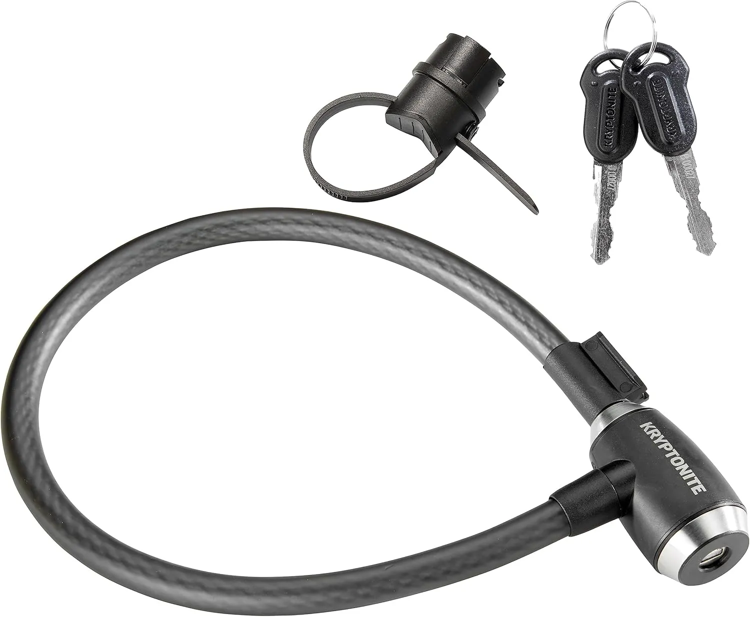 Kryptonite KryptoFlex Bike Lock Cable, 2FT/6FT Long 15mm Thick Heavy Duty Braided Steel Cable Anti-Theft Security Lock for Outdoor Equipment, Combination/Key Bike Lock