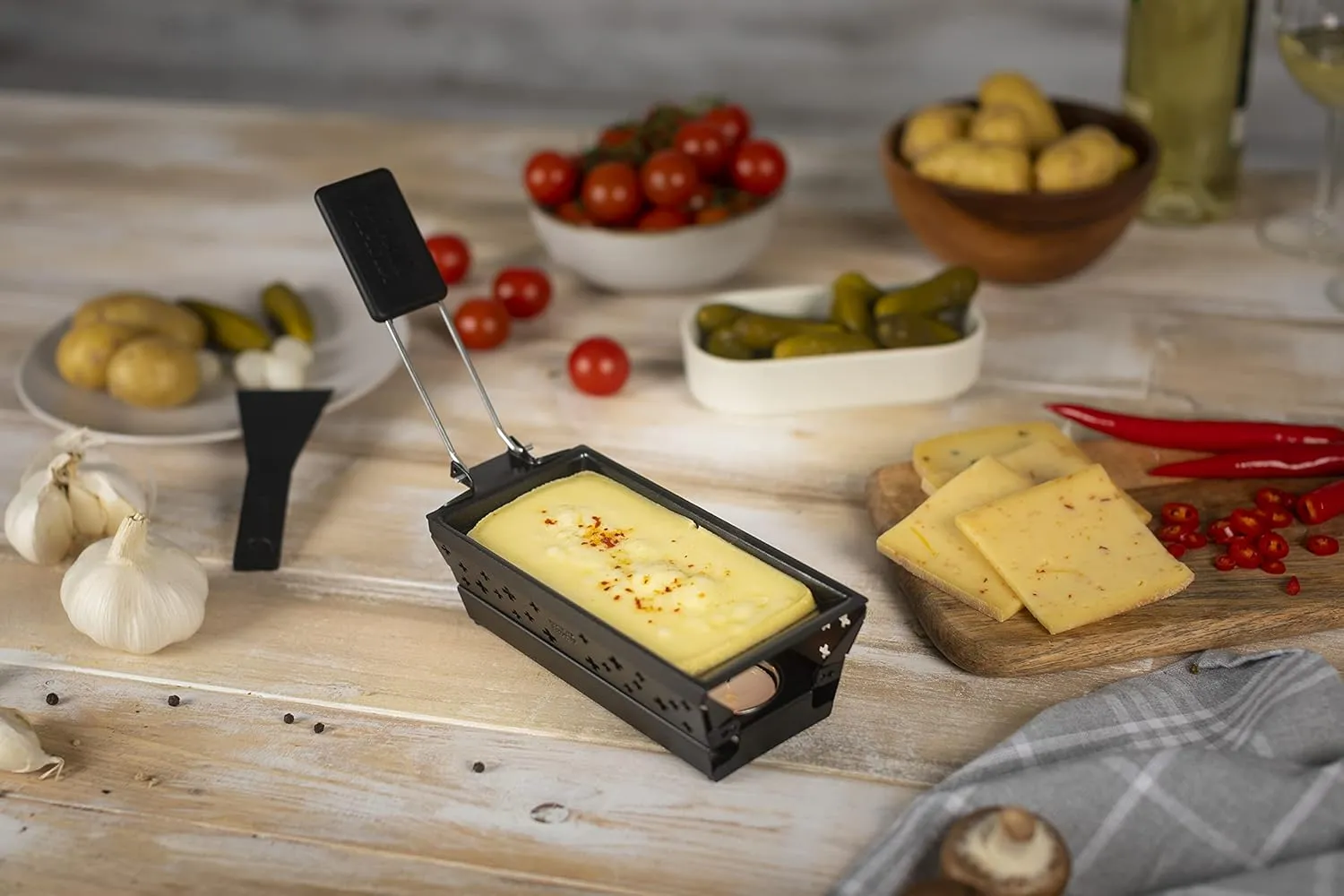 KUHN RIKON 32170 Mini Raclette Set, Black, Steel