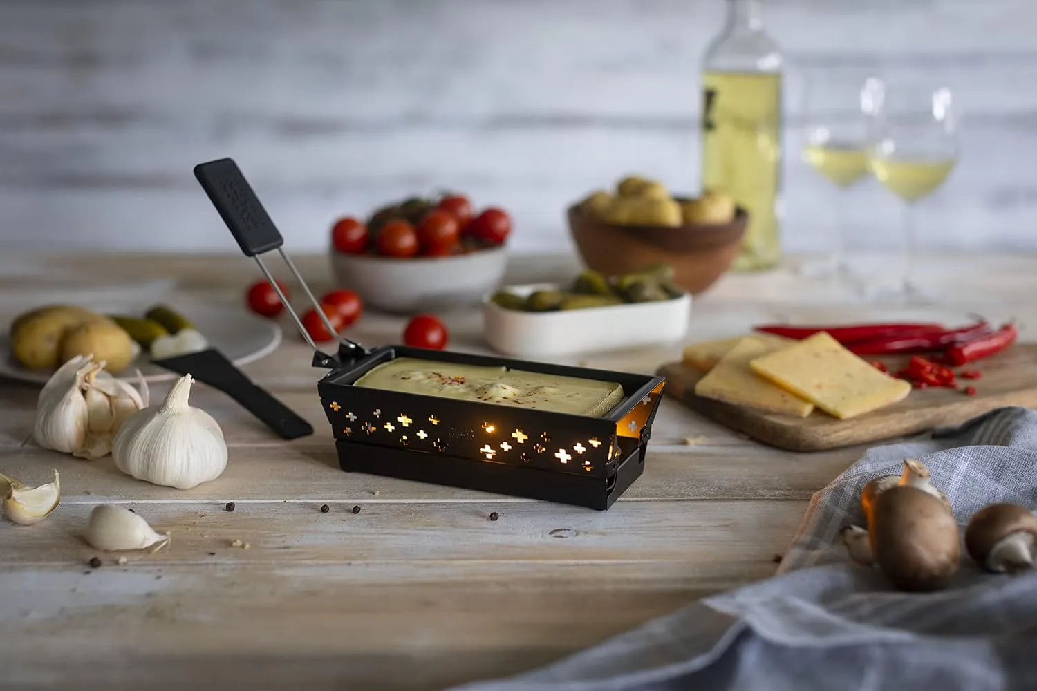 KUHN RIKON 32170 Mini Raclette Set, Black, Steel