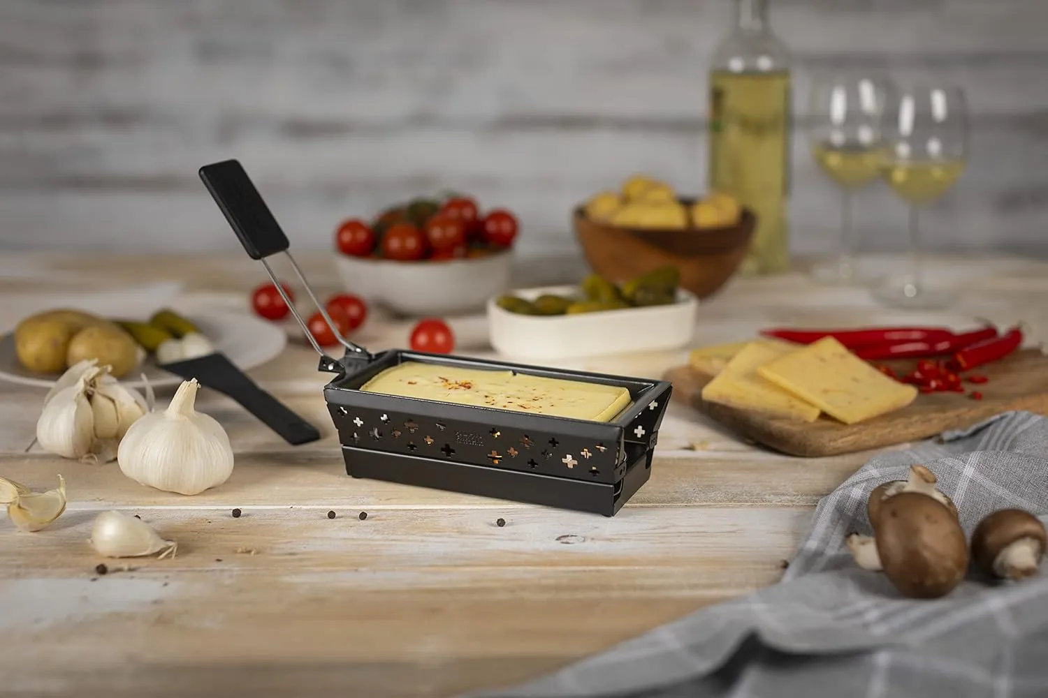 KUHN RIKON 32170 Mini Raclette Set, Black, Steel