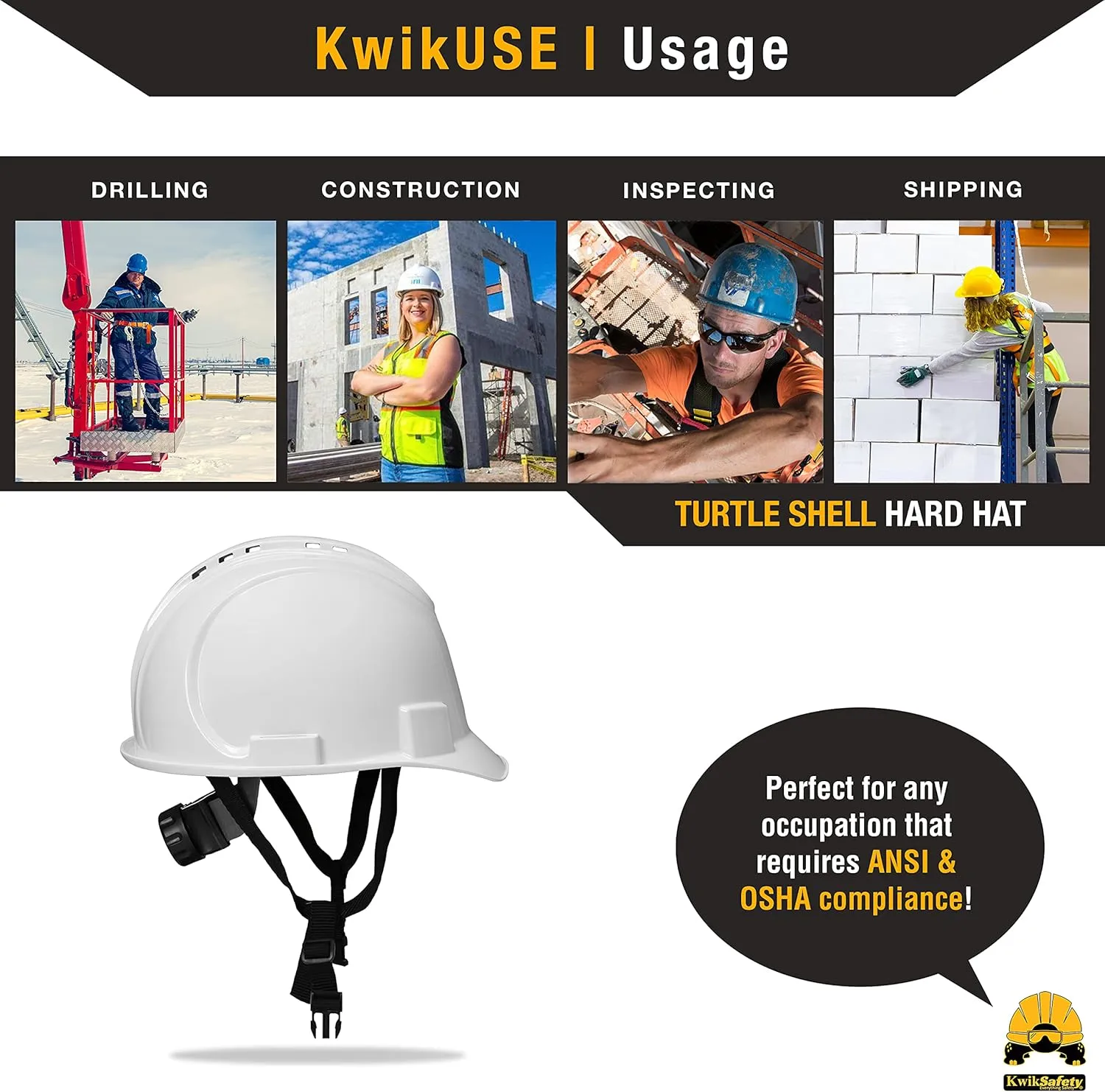 KwikSafety - Charlotte, NC - Hard Hats [Full Brim, Cap Style, Climbing Style] Type 1, Class C ANSI OSHA