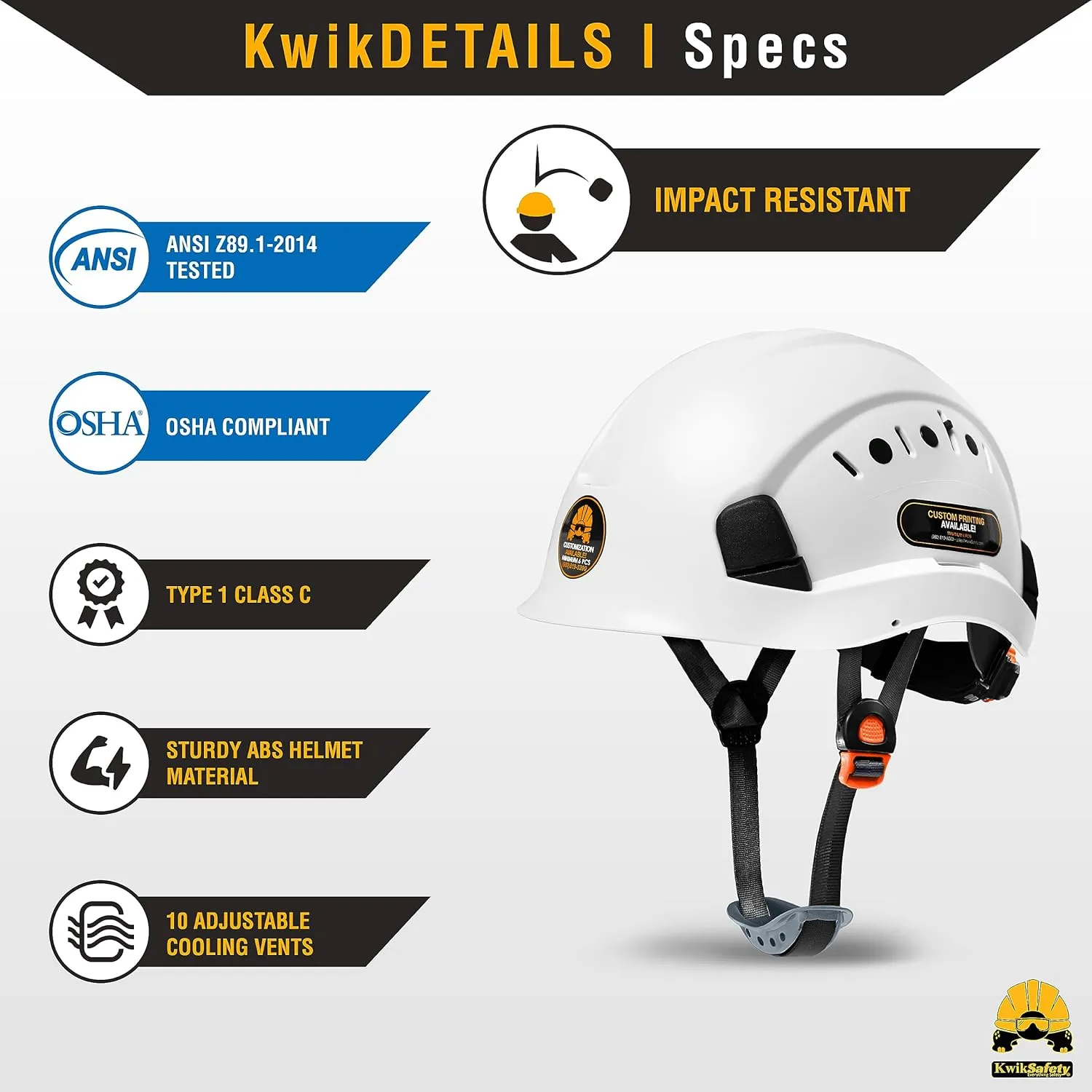 KwikSafety - Charlotte, NC - Hard Hats [Full Brim, Cap Style, Climbing Style] Type 1, Class C ANSI OSHA