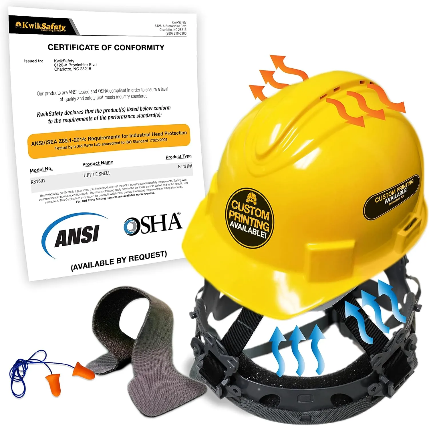 KwikSafety - Charlotte, NC - Hard Hats [Full Brim, Cap Style, Climbing Style] Type 1, Class C ANSI OSHA