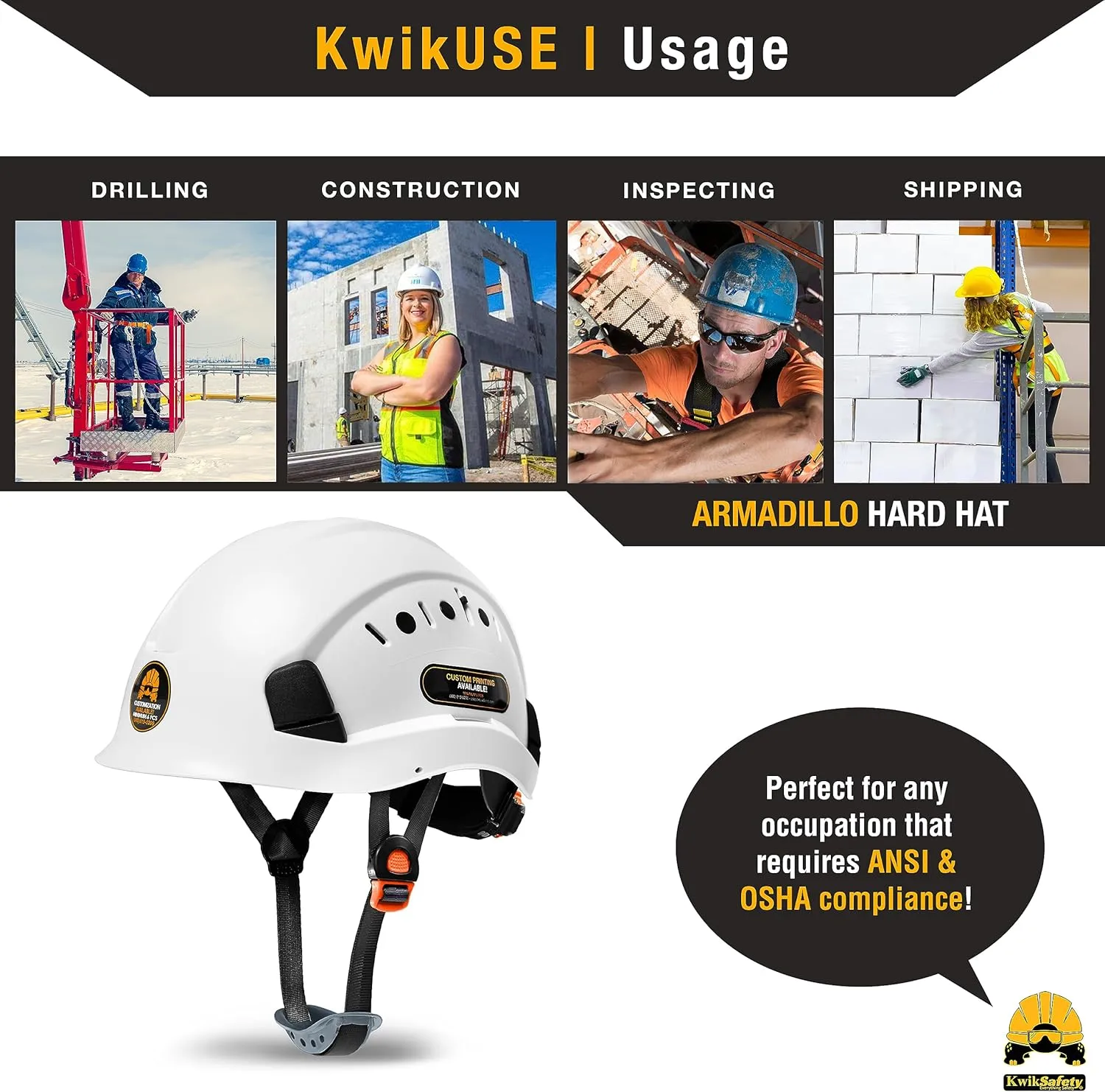 KwikSafety - Charlotte, NC - Hard Hats [Full Brim, Cap Style, Climbing Style] Type 1, Class C ANSI OSHA