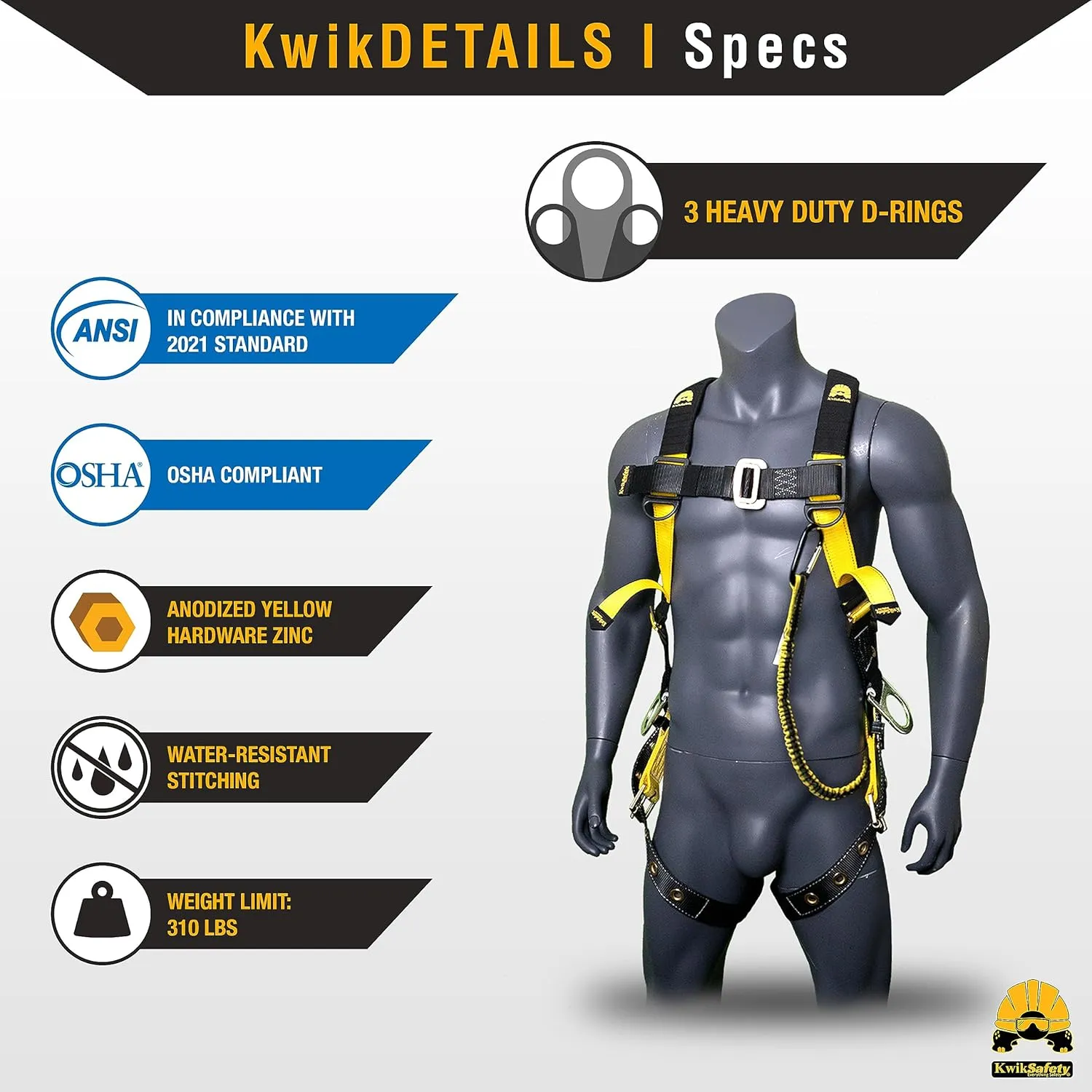 KwikSafety - Charlotte, NC - SUPERCELL Safety Harness [2 PACK] Premium Shoulder Padding ANSI OSHA Full Body Fall Protection Work Equipment Construction Tower Climbing Roofing Forklift Aerial Boom Lift