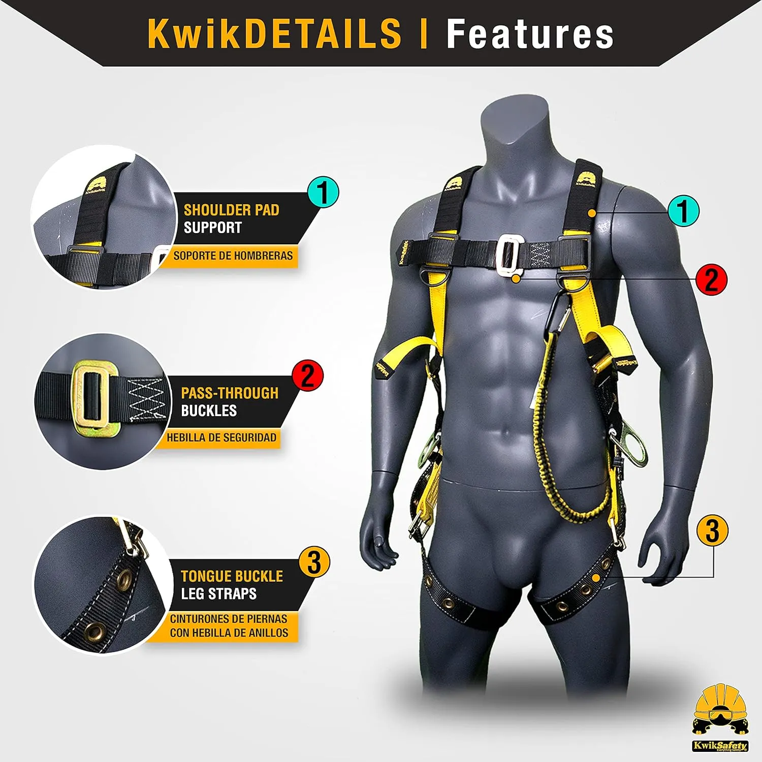 KwikSafety - Charlotte, NC - SUPERCELL Safety Harness [2 PACK] Premium Shoulder Padding ANSI OSHA Full Body Fall Protection Work Equipment Construction Tower Climbing Roofing Forklift Aerial Boom Lift