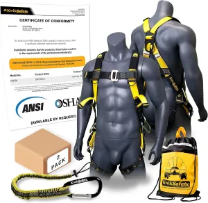 KwikSafety - Charlotte, NC - SUPERCELL Safety Harness [2 PACK] Premium Shoulder Padding ANSI OSHA Full Body Fall Protection Work Equipment Construction Tower Climbing Roofing Forklift Aerial Boom Lift