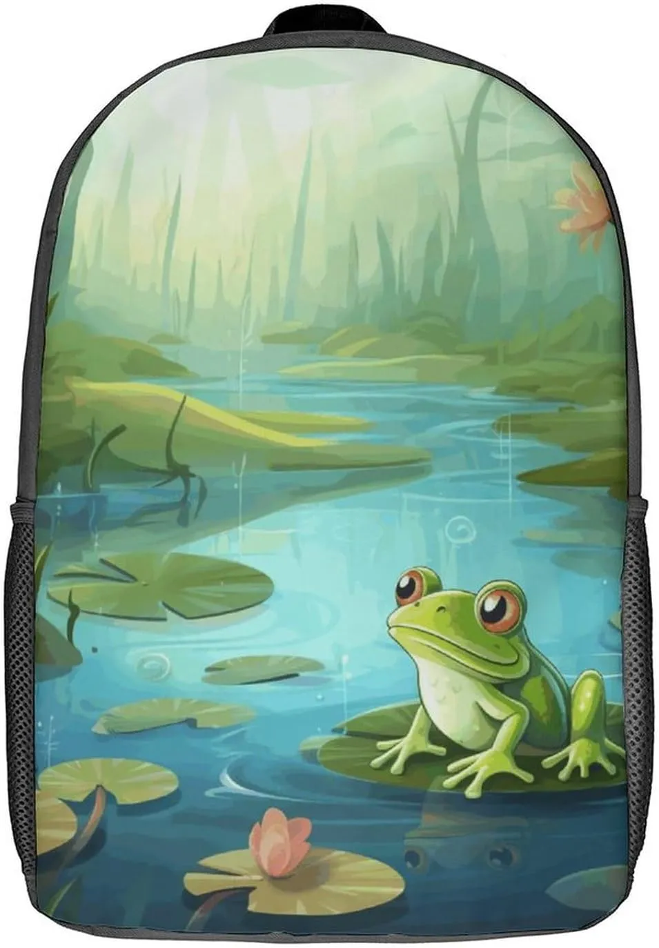 Laptop Backpack for Men 17 Inch Frog in A Pond Work Casual Backpack Lightweight Travel Shoulder Bag