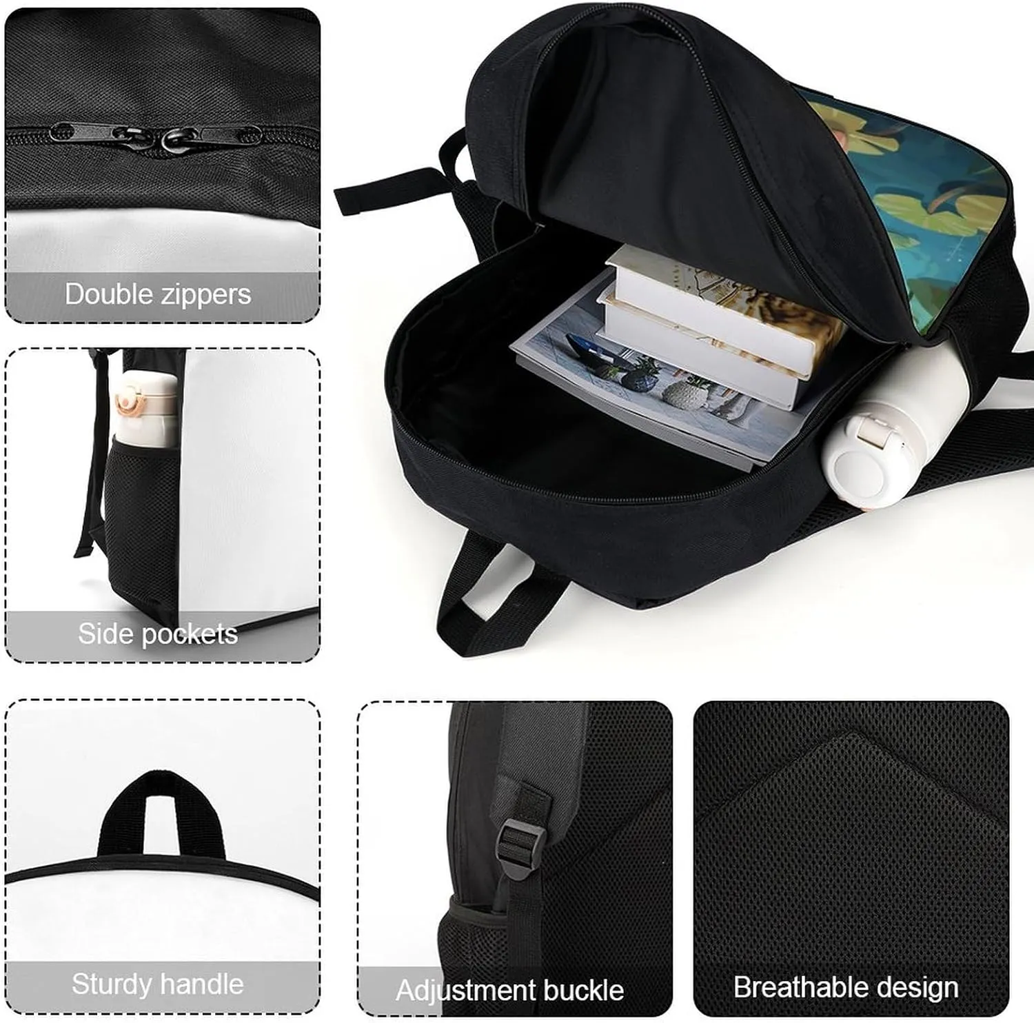 Laptop Backpack for Men 17 Inch Frog in A Pond Work Casual Backpack Lightweight Travel Shoulder Bag