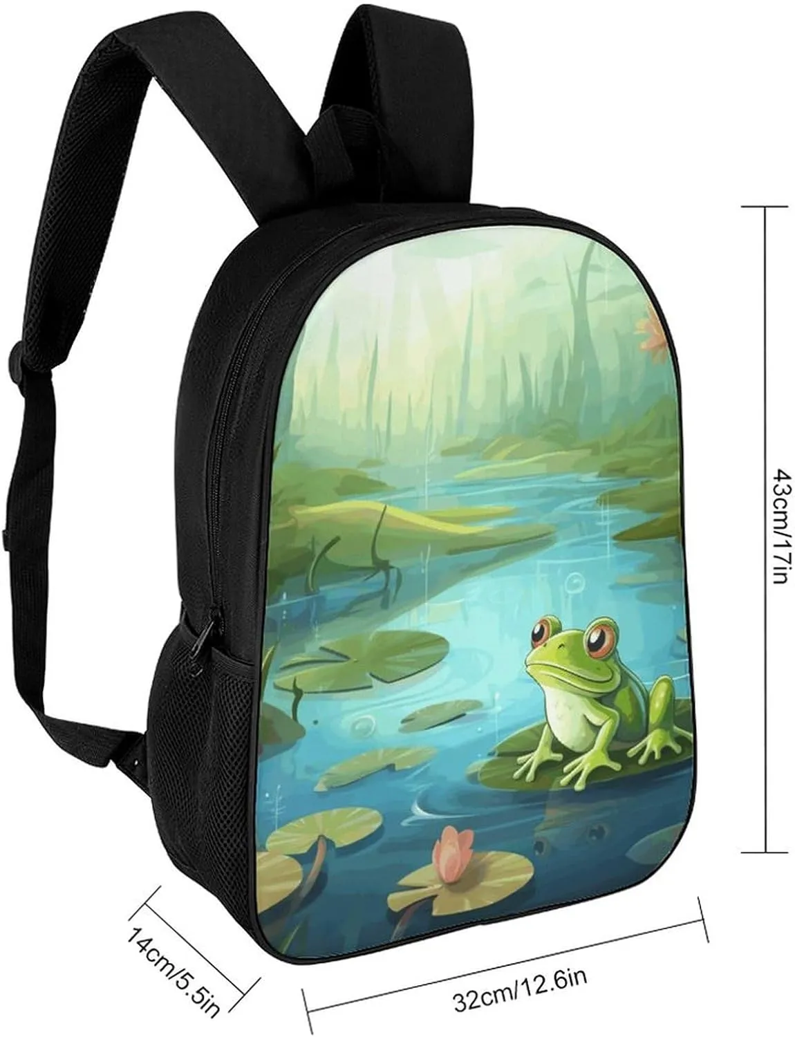 Laptop Backpack for Men 17 Inch Frog in A Pond Work Casual Backpack Lightweight Travel Shoulder Bag
