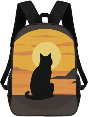 Laptop Backpack for Men 17 Inch Warm Cat Work Casual Backpack Lightweight Travel Shoulder Bag