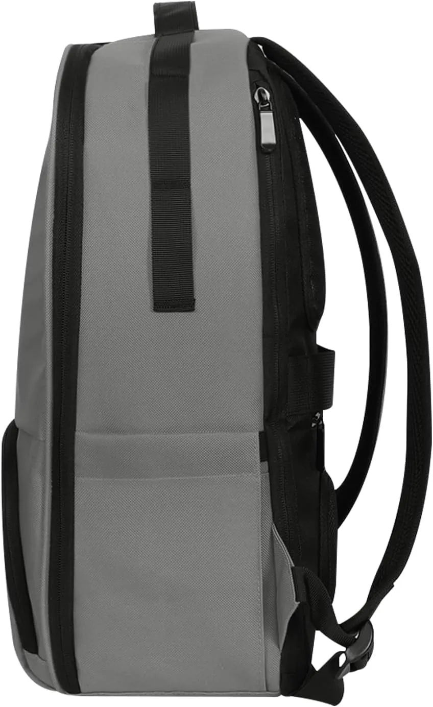 Laptop Backpack for Men, Mens Work Backpack, Bookbag for Men Women, Book Bag for School Teens, Travel Laptop Backpack Fits 15.6 Inch Notebook, Water Resistant Backpack with Luggage Strap (Grey)
