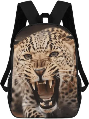 Laptop Backpack for Men Women Lightweight Travel Bag Leopard Roars Cool Animal Casual Daypack 17 Inch Adjustable Shoulder Bag for Work