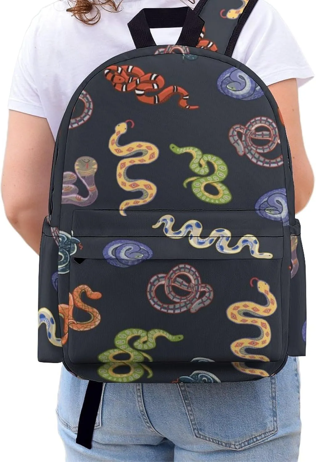 Laptop Backpack for Men Women Snake Animal Summer Travel Work Backpack with Compartment Large Capacity Daypack Business Work Bag