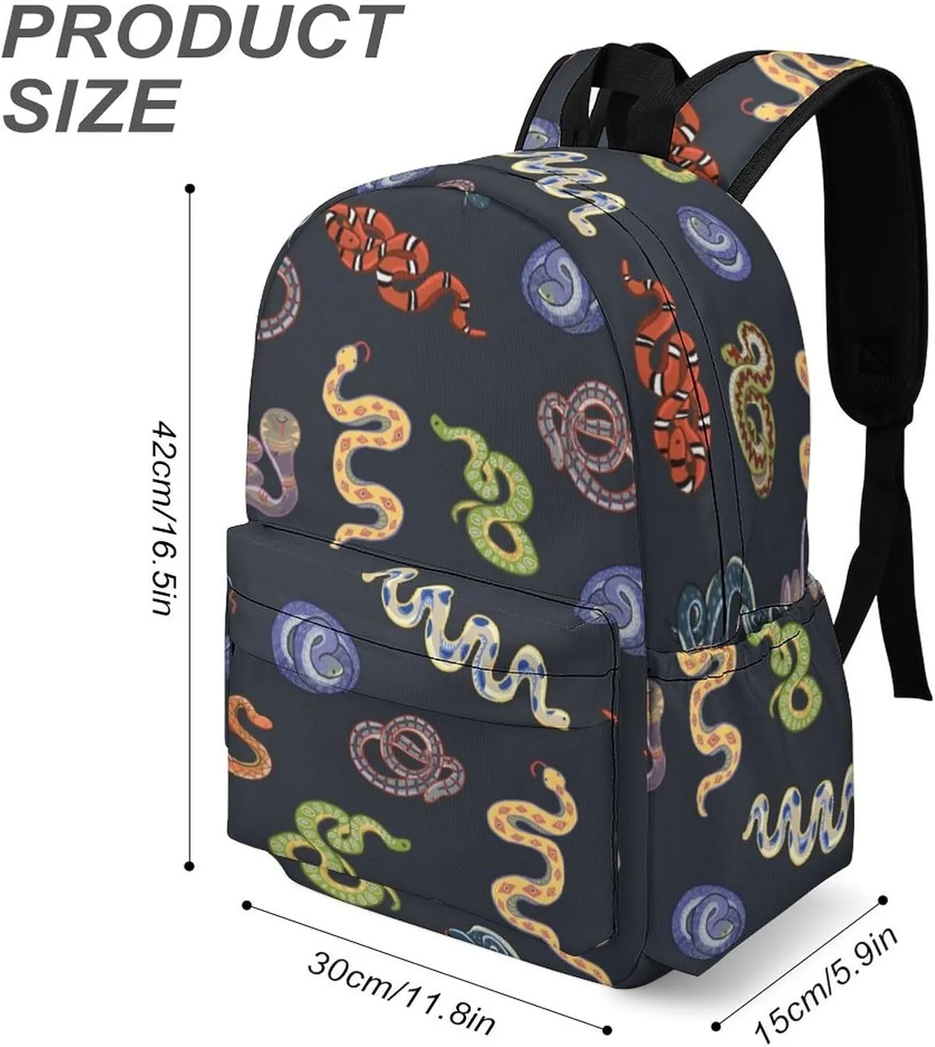 Laptop Backpack for Men Women Snake Animal Summer Travel Work Backpack with Compartment Large Capacity Daypack Business Work Bag